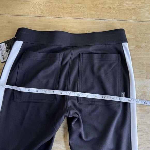 Belyn Key Ponte Crop Track Pant Golf Lux Athletic Pull On Black Onyx Chlk XS NEW - Picture 8 of 13